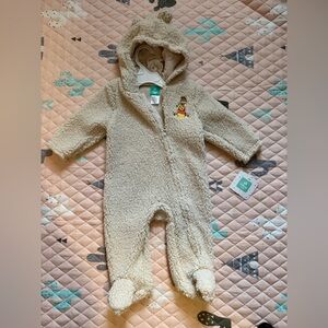 Disney Winnie The Pooh Sherpa Cream Footie Outfit